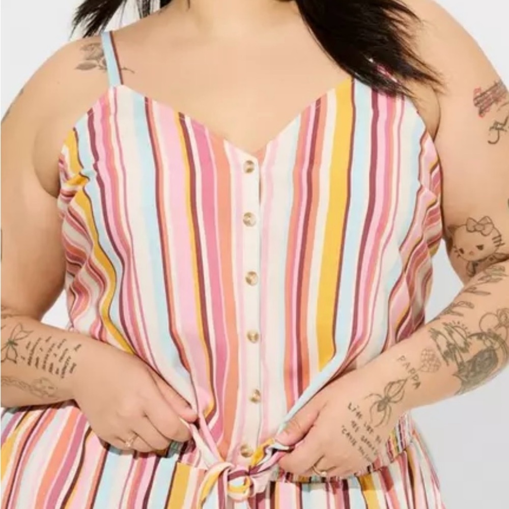Torrid Challis Button Down Tie Front Crop